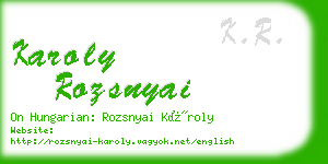 karoly rozsnyai business card